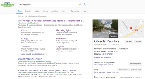 Exemple de carte Google Maps Objectif Papillon