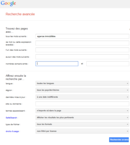 Google - Recherche avancée