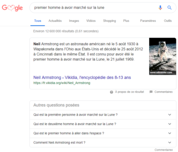 Neil Armstrong sur Google