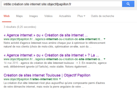 Opérateur Google intitle