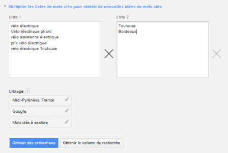 Possibilité de multiplier les listes de mots-clés